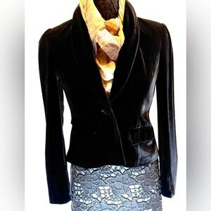 INC International Concepts Rayon-silk blend velvet black jacket